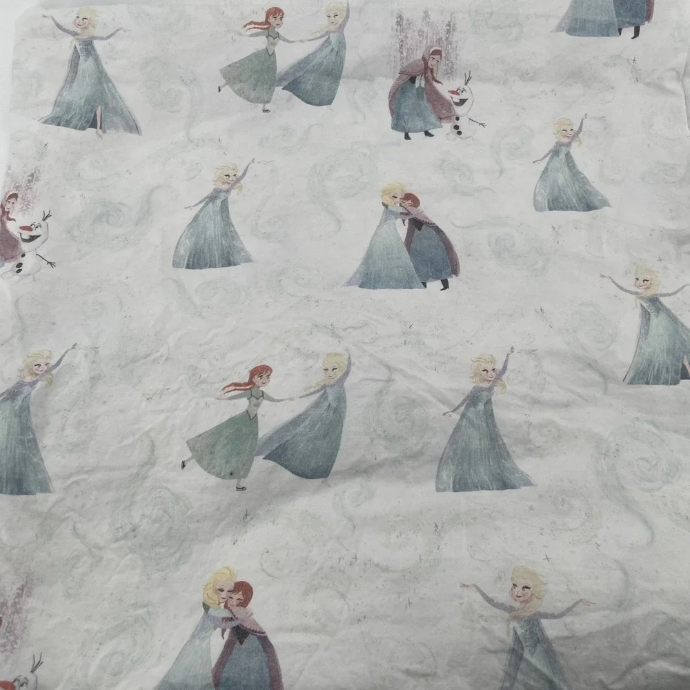 Pottery Barn Kids Disney Frozen Girls Queen Flat Sheet Organic Cotton Elsa Anna